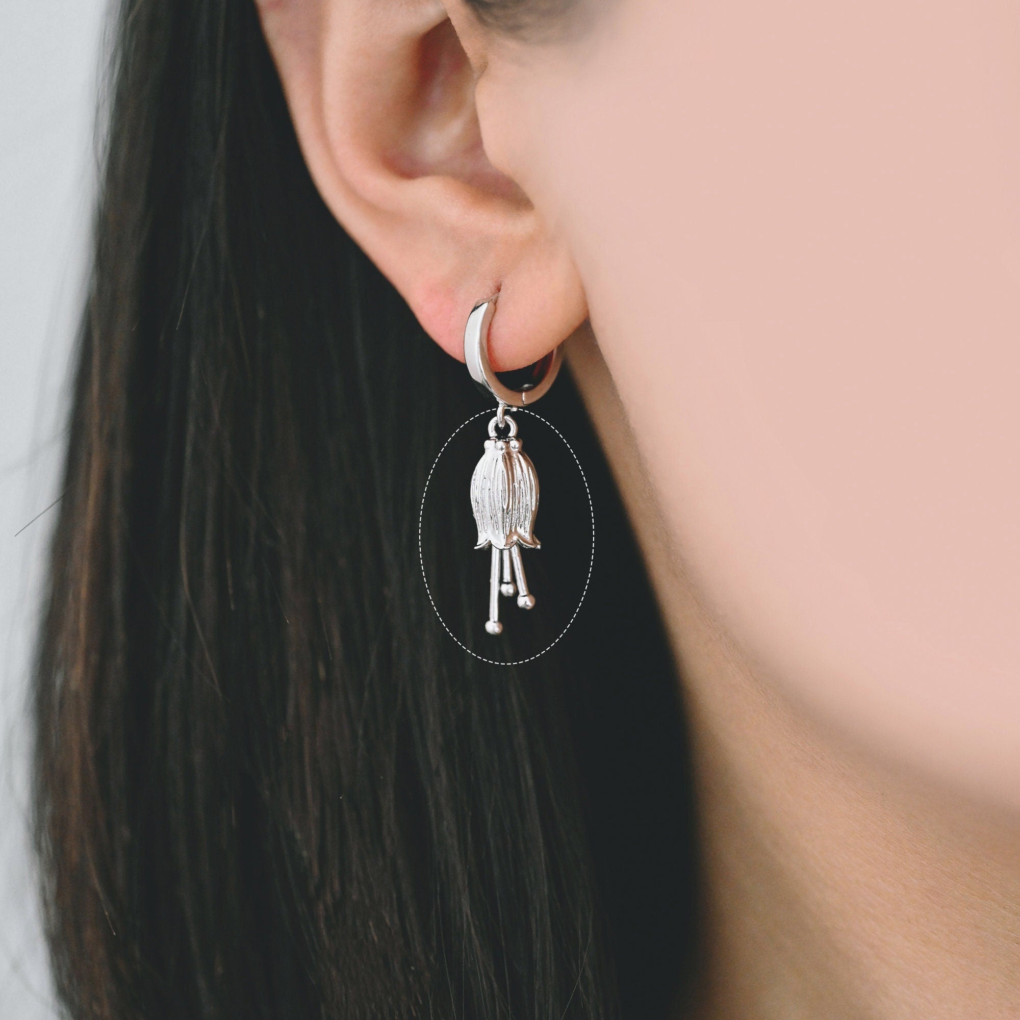 10pcs Gold/ Silver Flower Charms, 23x7mm,Real Gold/ Rhodium plated Brass, Floral Pendants (GB-1103)